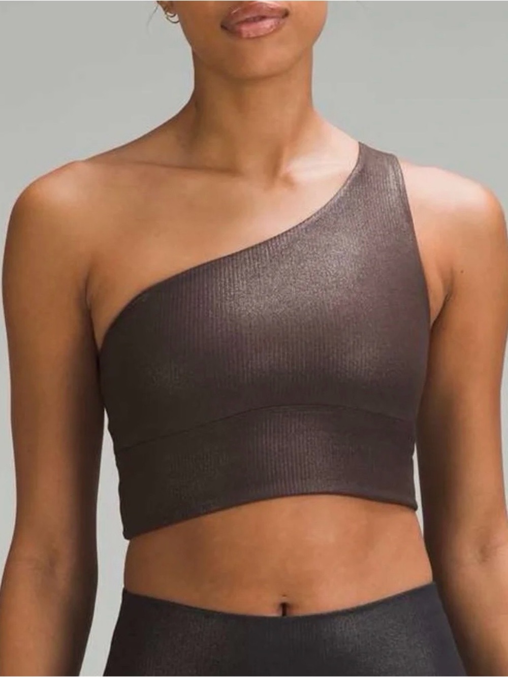 lululemon athletica One-Shoulder Sports Bra in Brown